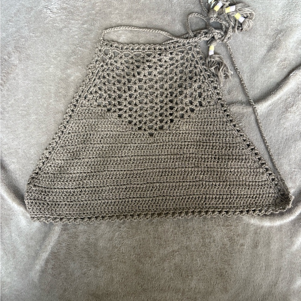 Woman’s crochet crop top sand tan